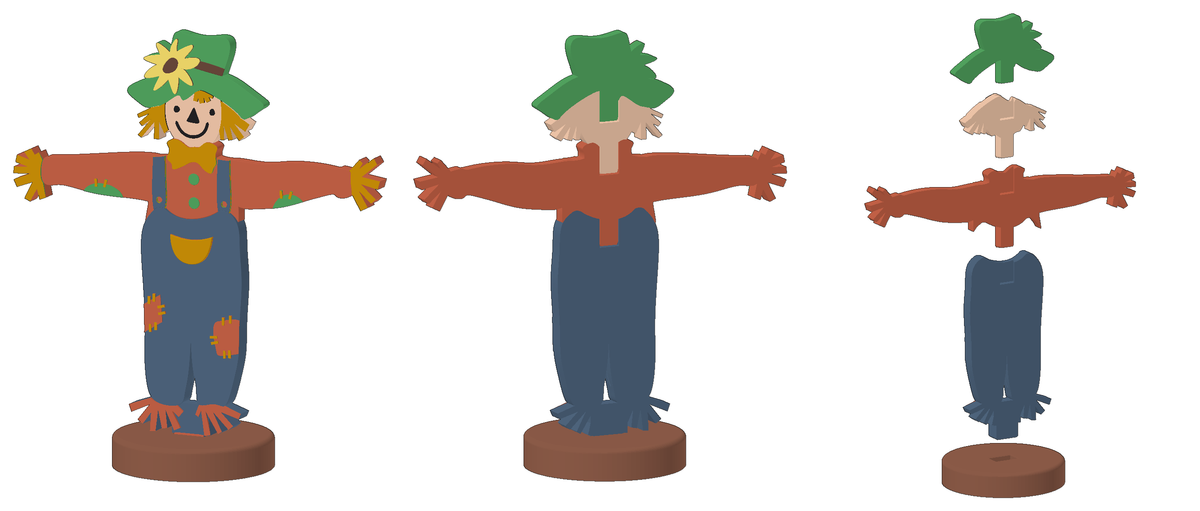 Scarecrow Emotions Puzzle - Ready to 3D Print STL and 3MF Digital Download