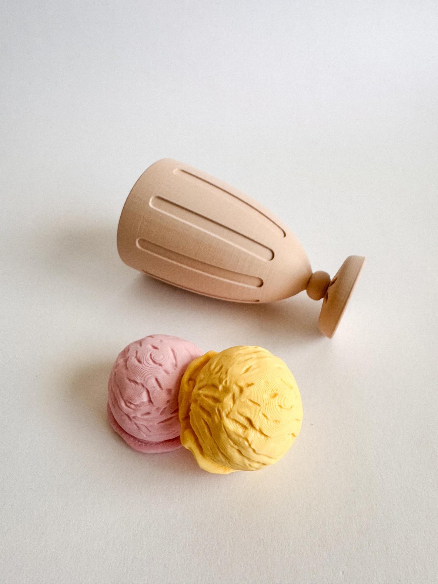 Sundae Cup + Realistic Ice Cream Scoop - Ready to 3D Print STL and 3MF Digital Download