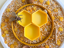 Load image into Gallery viewer, Buzzing Beehive and Mini Honeycomb Tray for Sensory Play (3D-printed)