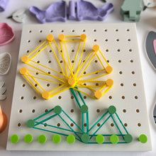 Load image into Gallery viewer, 2-in-1 Geoboard designed for creative learning, building, and play by WooBeWee