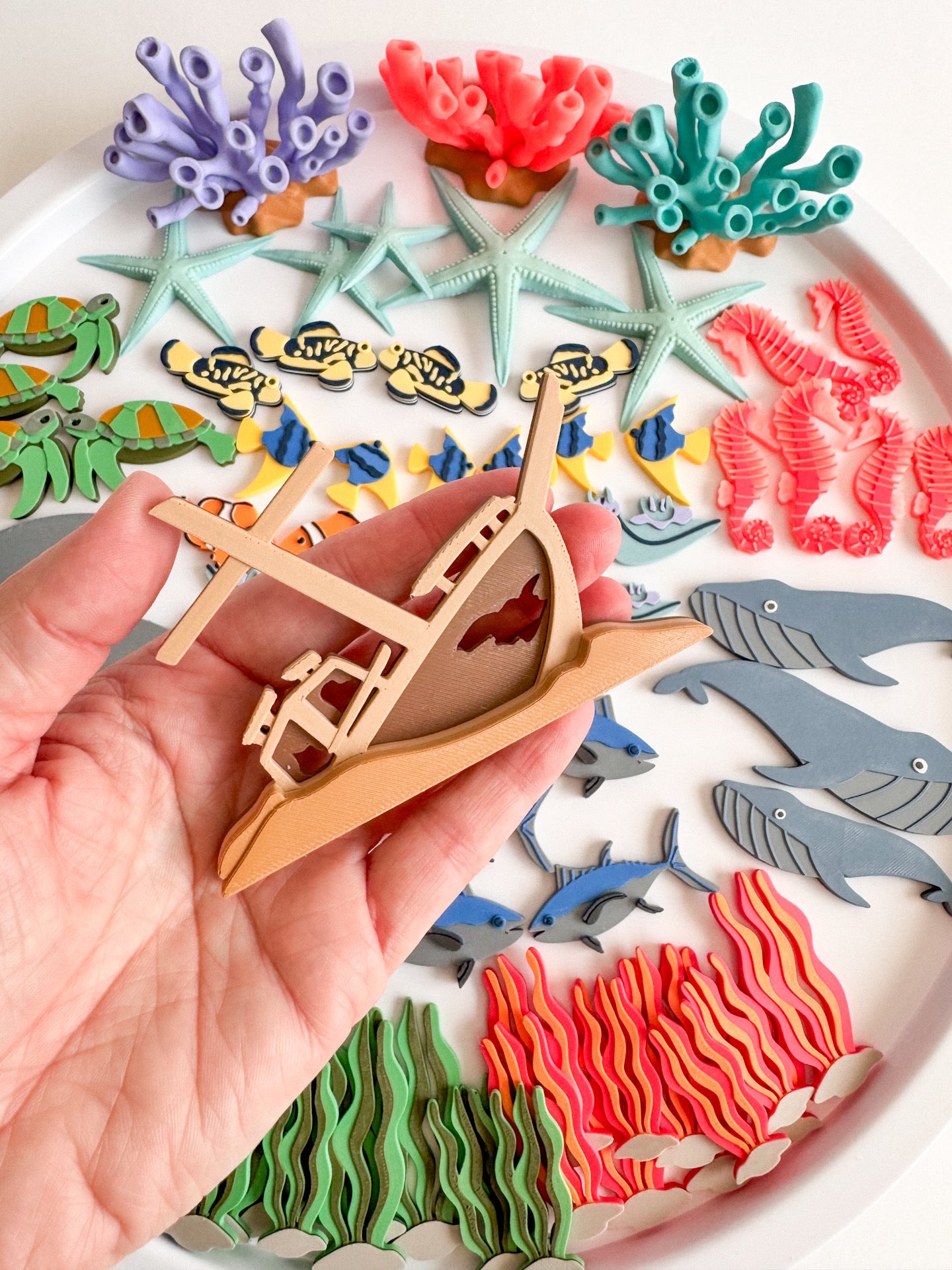 Sea Animals Loose parts Ready to 3D Print STL and 3MF Digital Download