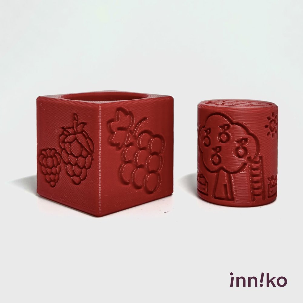Orchard-themed 2-in-1 Cube with Roller – A Twist on Classic Dough Play - by inniko