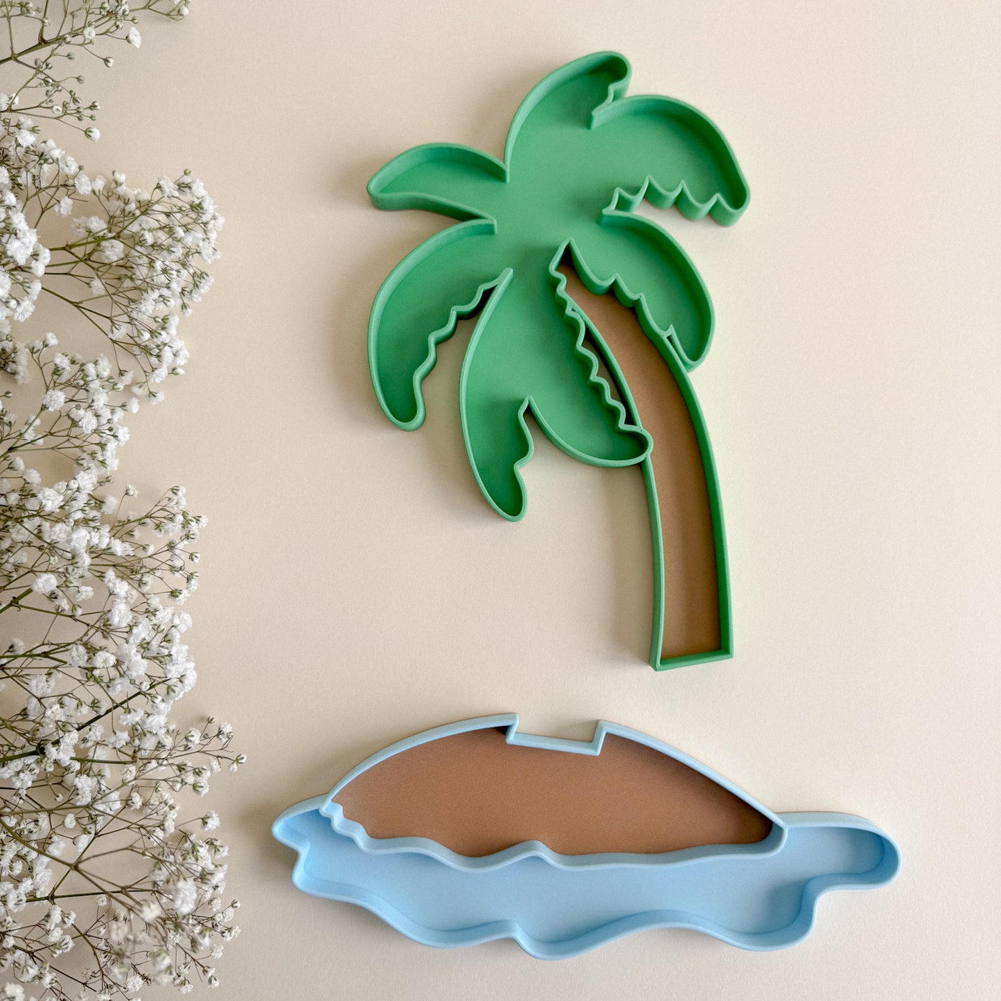 Island with Palm Tree Bio Play Tray 2piece, 3D-Printed