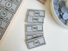 Load image into Gallery viewer, Play Money Set for Kids, Learn, Save, and Play! (3D-Printed)