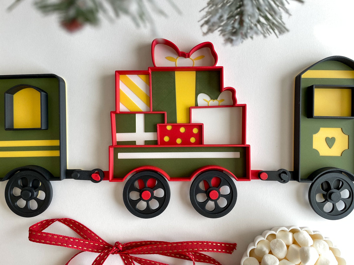 Train Bio Sensory Tray with movable wheels