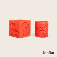 Load image into Gallery viewer, Safari-Themed 2-in-1 Cube with Roller – A Twist on Classic Dough Play - by inniko