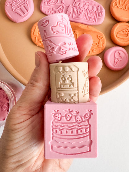 Sweet Treat Shop 3-in-1 Combo, Playdough Roller and Stamps by inniko