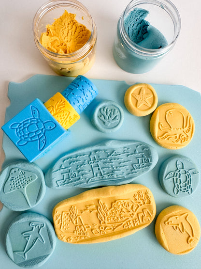 Ocean Adventure 3-in-1 Combo, Playdough Rollers and Stamp by inniko