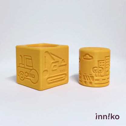 Construction-themed 2-in-1 Cube with Roller – A Twist on Classic Dough Play - by inniko