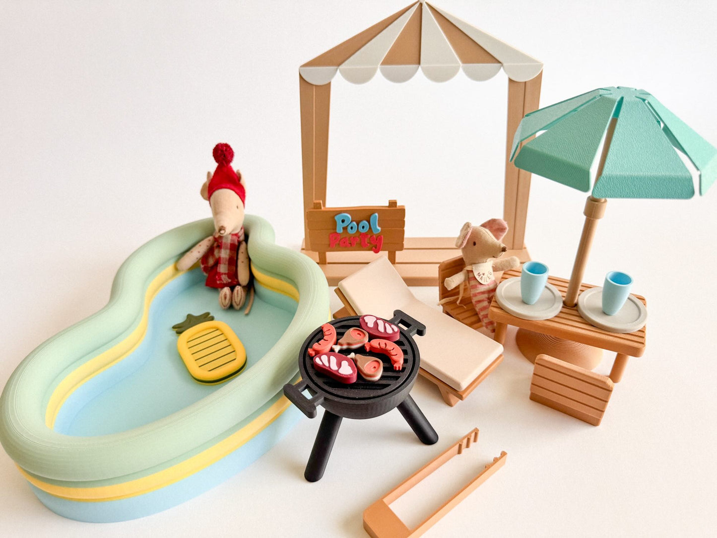 Pool and Barbecue Party - Ready to 3D Print STL and 3MF Digital Download