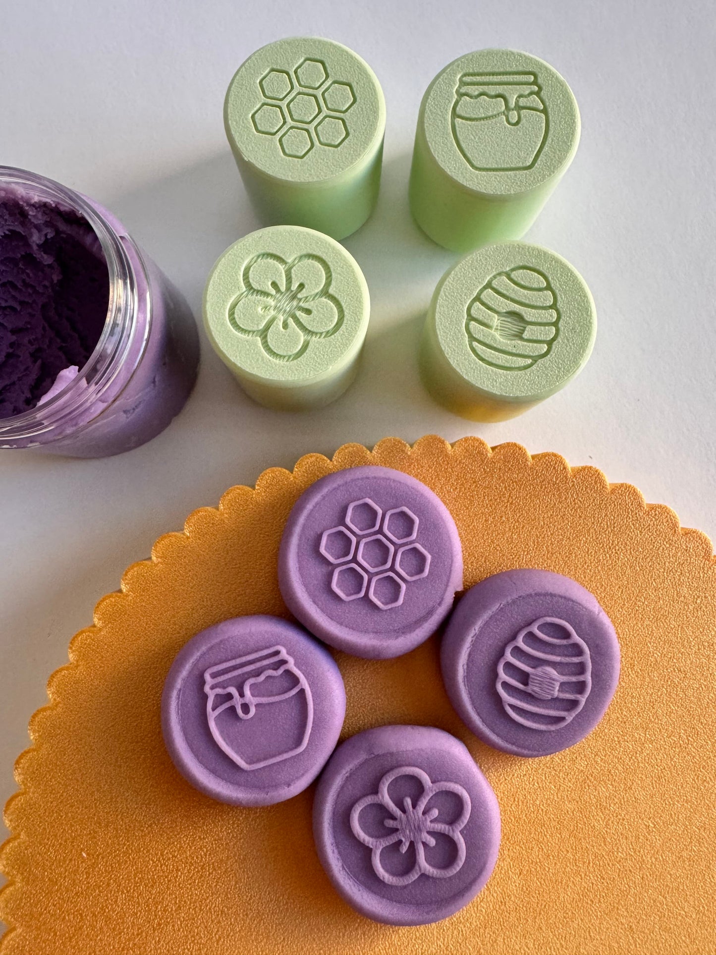 Bee Life Cycle Double-Sided Stamp Set (Set of 4) Ready to 3D Print STL and 3MF Digital Download