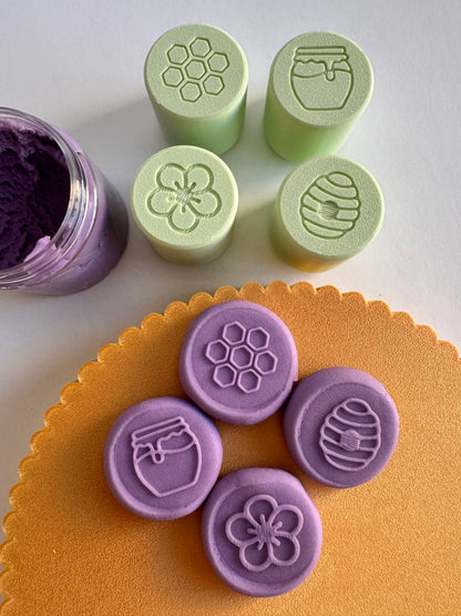 Bee Life Cycle Double-Sided Stamp Set (Set of 4) Ready to 3D Print STL and 3MF Digital Download