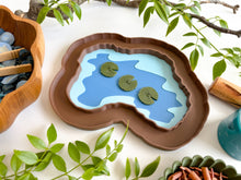 Load image into Gallery viewer, Pond Bio Sensory Play Tray with Lily Pads

