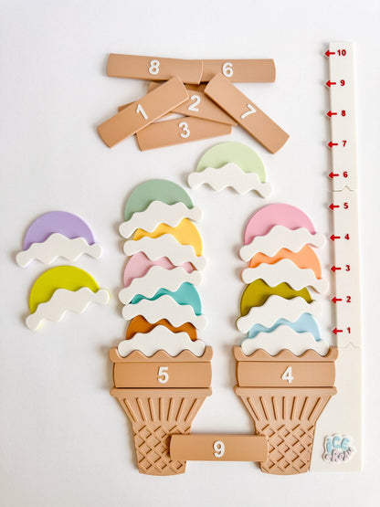 Ice Cream Counting Game - Ready to 3D Print STL and 3MF Digital Download