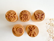 Load image into Gallery viewer, Garden Bugs Playdough Stamp set of 5
