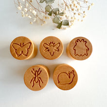 Load image into Gallery viewer, Garden Bugs Playdough Stamp set of 5
