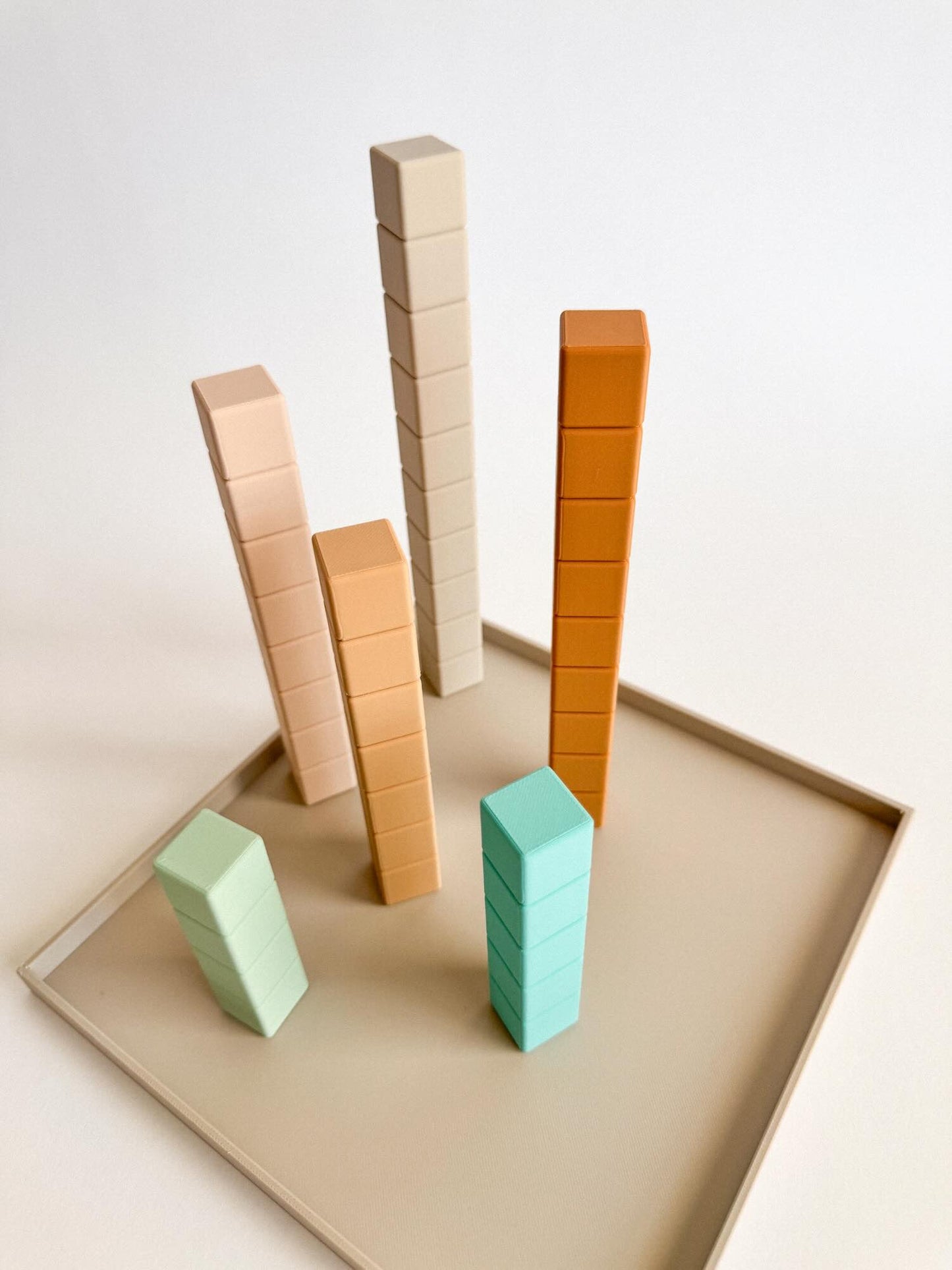 Montessori Counting Cube Towers & Activity Base - Ready to 3D Print STL and 3MF Digital Download