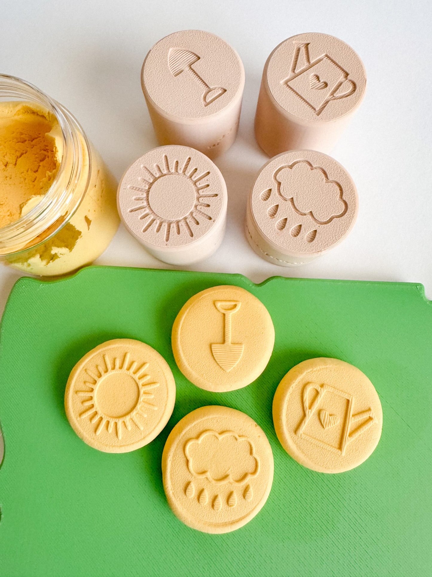 Sunflower Life Cycle Double-Sided Stamp Set (Set of 4) Ready to 3D Print STL and 3MF Digital Download