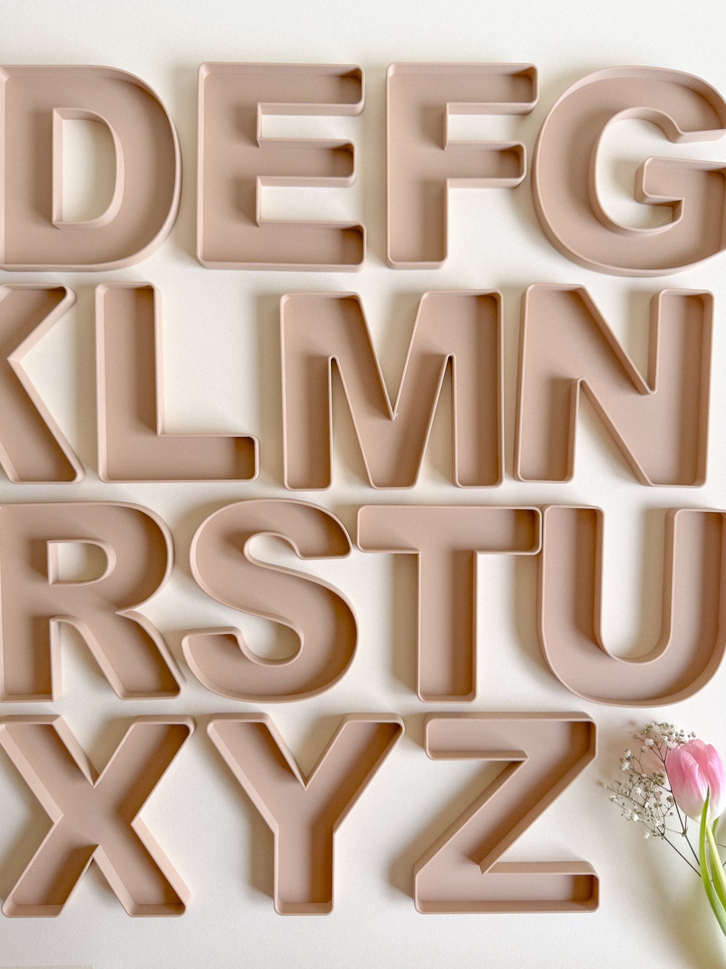 Uppercase Letter Bio Sensory Play Trays, 3d-printed
