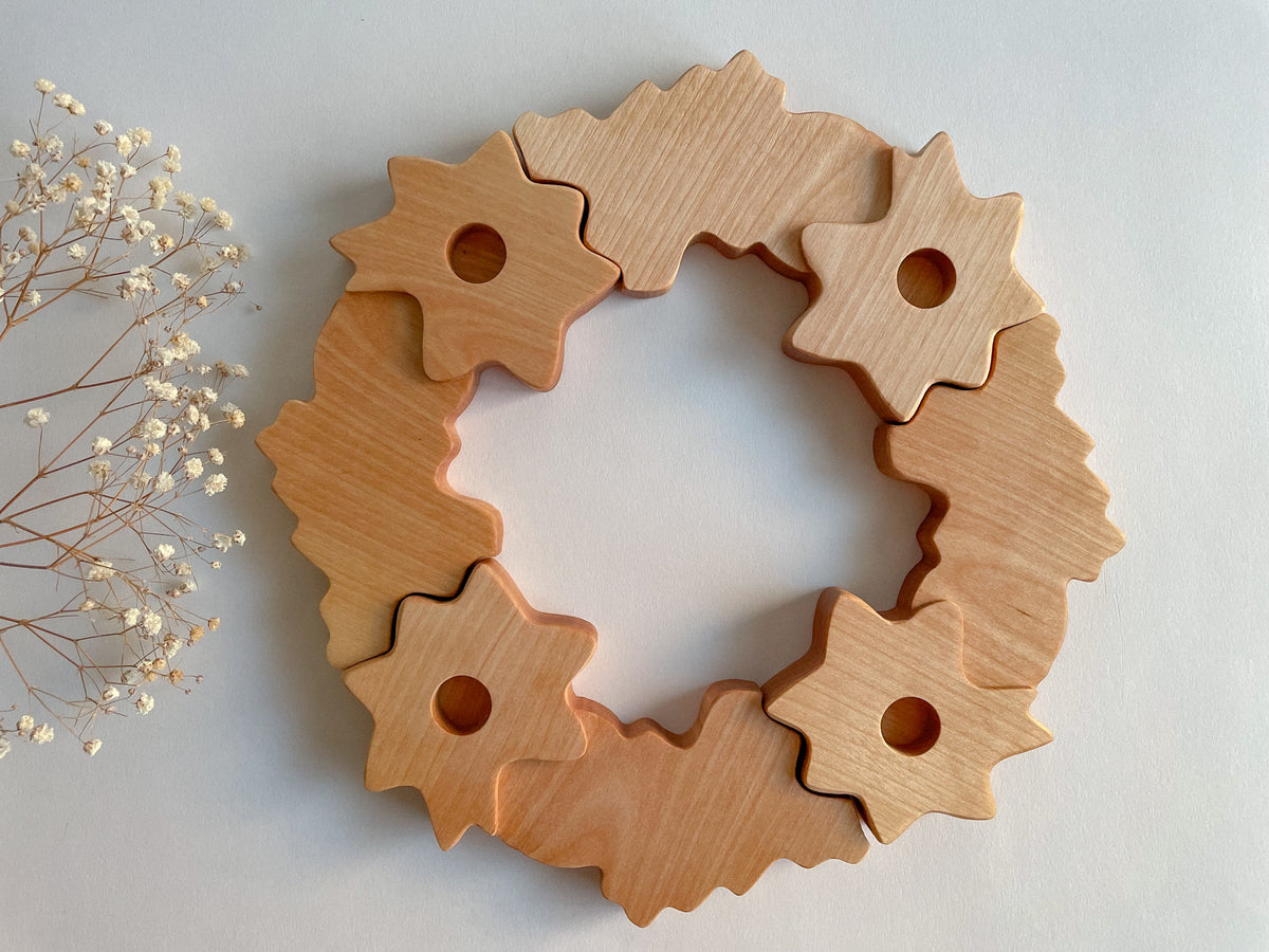 Wooden Advent Christmas Wreath