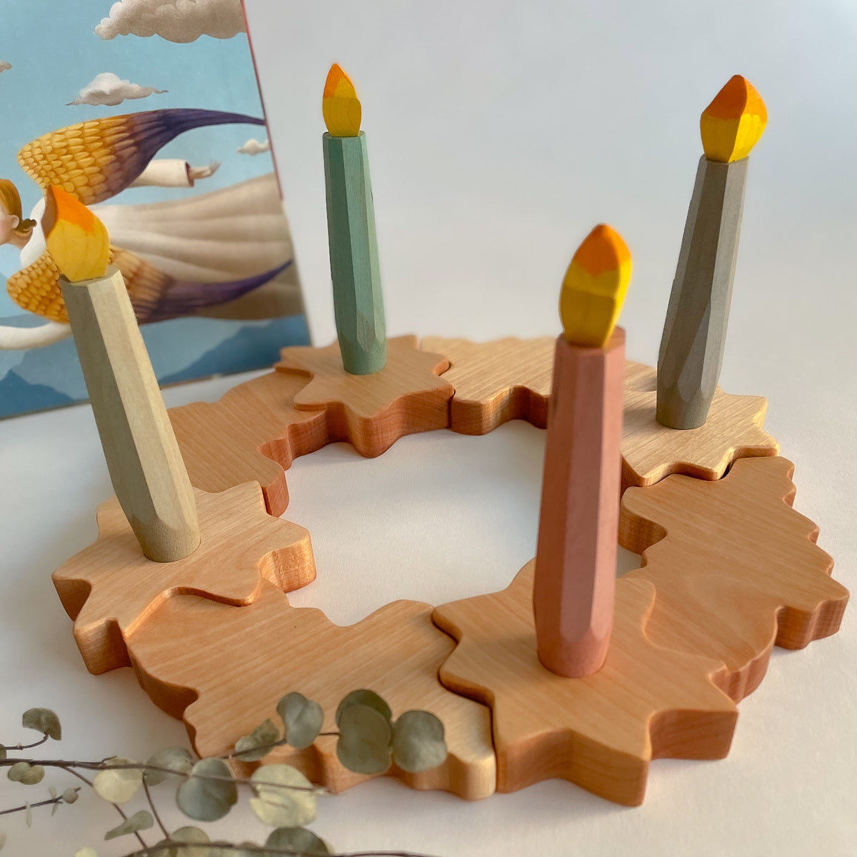 Wooden Advent Christmas Wreath