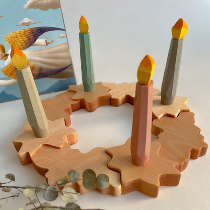 Wooden Advent Christmas Wreath