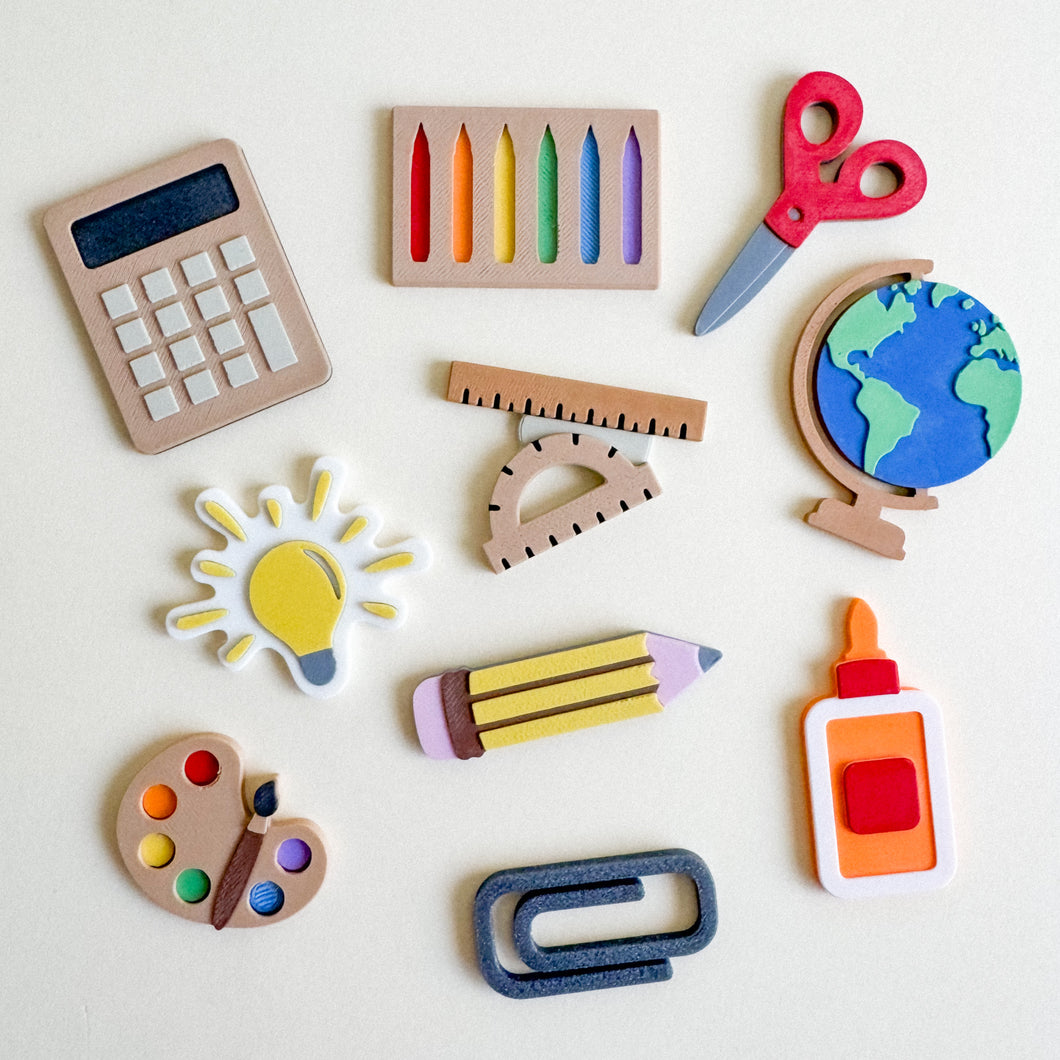 Back-to-School Inspired Math Counters, Loose Parts, 3D-printed