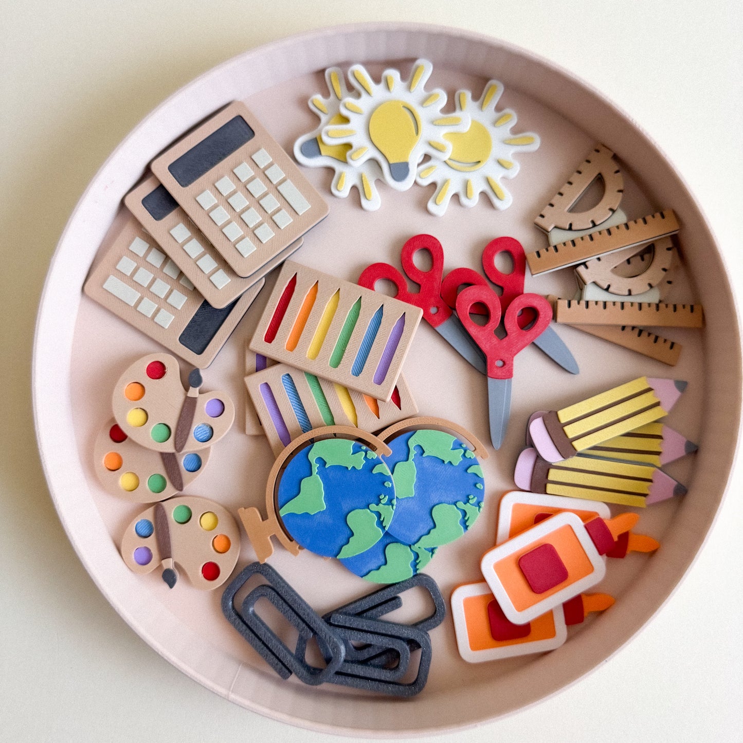 Back-to-School Inspired Math Counters, Loose Parts, 3D-printed