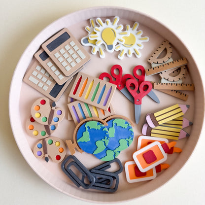 Back-to-School Inspired Math Counters, Loose Parts, 3D-printed