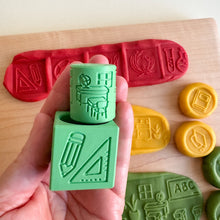 Load image into Gallery viewer, Back-to-School-themed 2-in-1 Cube with Roller – A Twist on Classic Dough Play - by inniko
