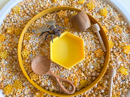 Buzzing Beehive and Mini Honeycomb Tray for Sensory Play (3D-printed)
