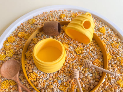 Buzzing Beehive and Mini Honeycomb Tray for Sensory Play (3D-printed)