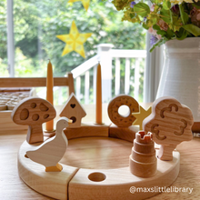 Load image into Gallery viewer, waldorf, birthday ring, birthday ring decoration, seasonal table, wooden ring, wooden ornaments, birthday, celebration, nature based toys, handmade, made with love, montessori, nature table, birthday ring, 
