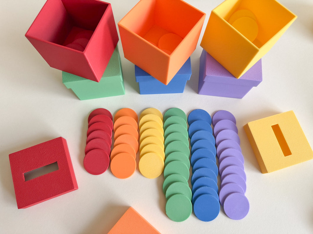 Eco-Friendly Learning Box with Slotted Lid 3D-printed
