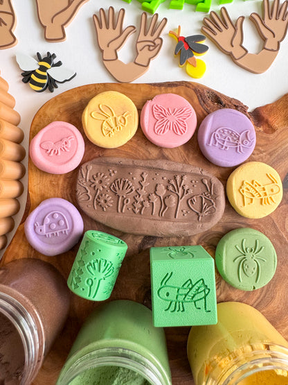 Bug-themed Playdough Roller and Stamps - A Twist on Classic Dough Play - by inniko