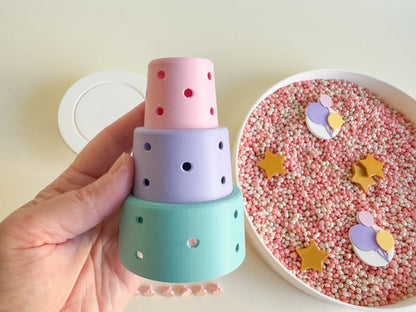 Cake Building and Decorating Set – Sensory Learning Through Play (3D-printed)