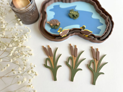 3D-printed Cattail for Sensory Play set of 3