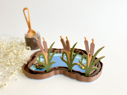 3D-printed Cattail for Sensory Play set of 3