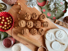 Load image into Gallery viewer, Festive Cheer Double-sided Wooden Stamps
