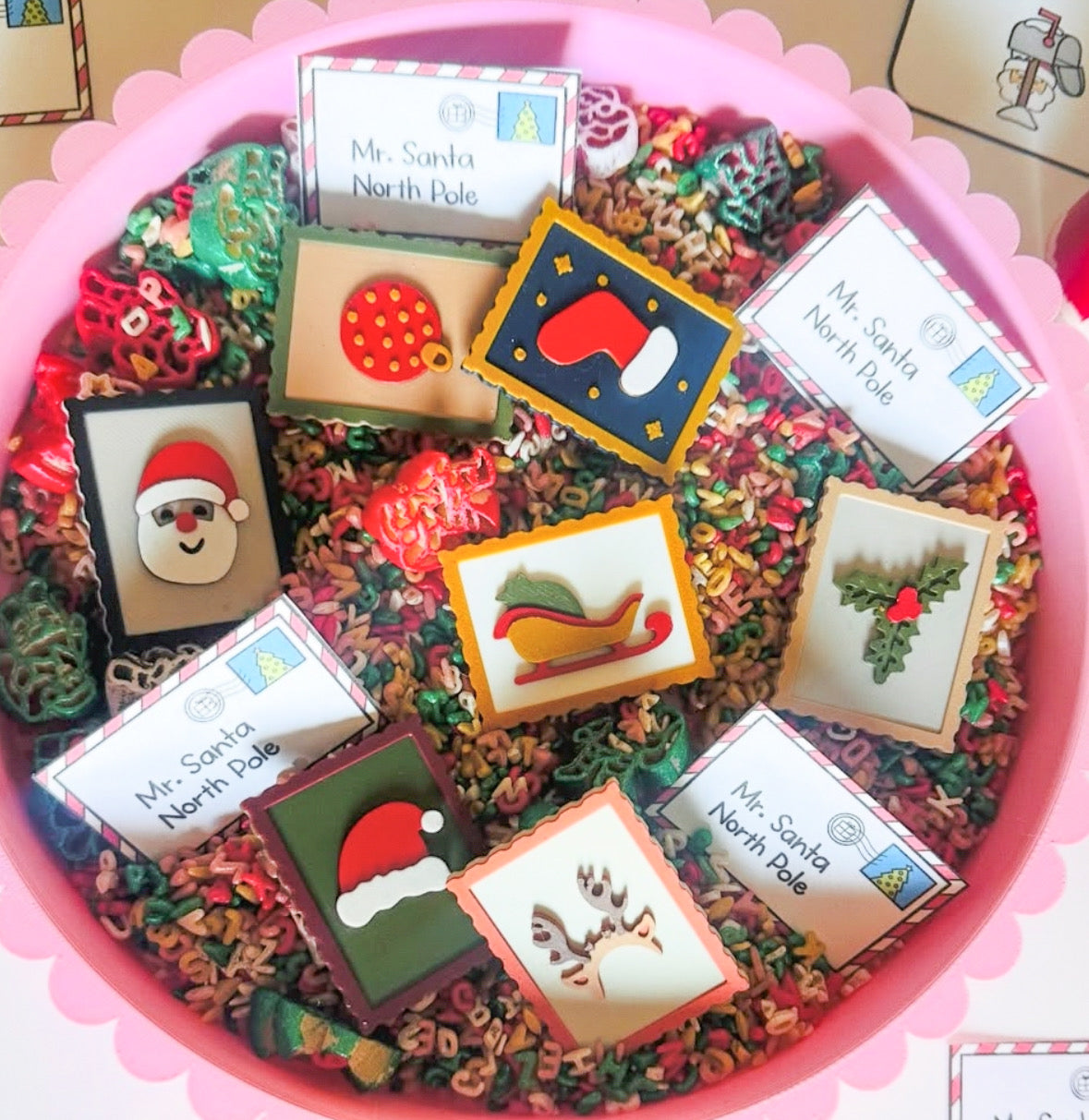 Christmas-Themed 3D-Printed Stamp Set (Set of 7)
