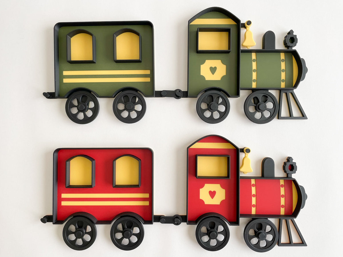 Train Bio Sensory Tray with movable wheels