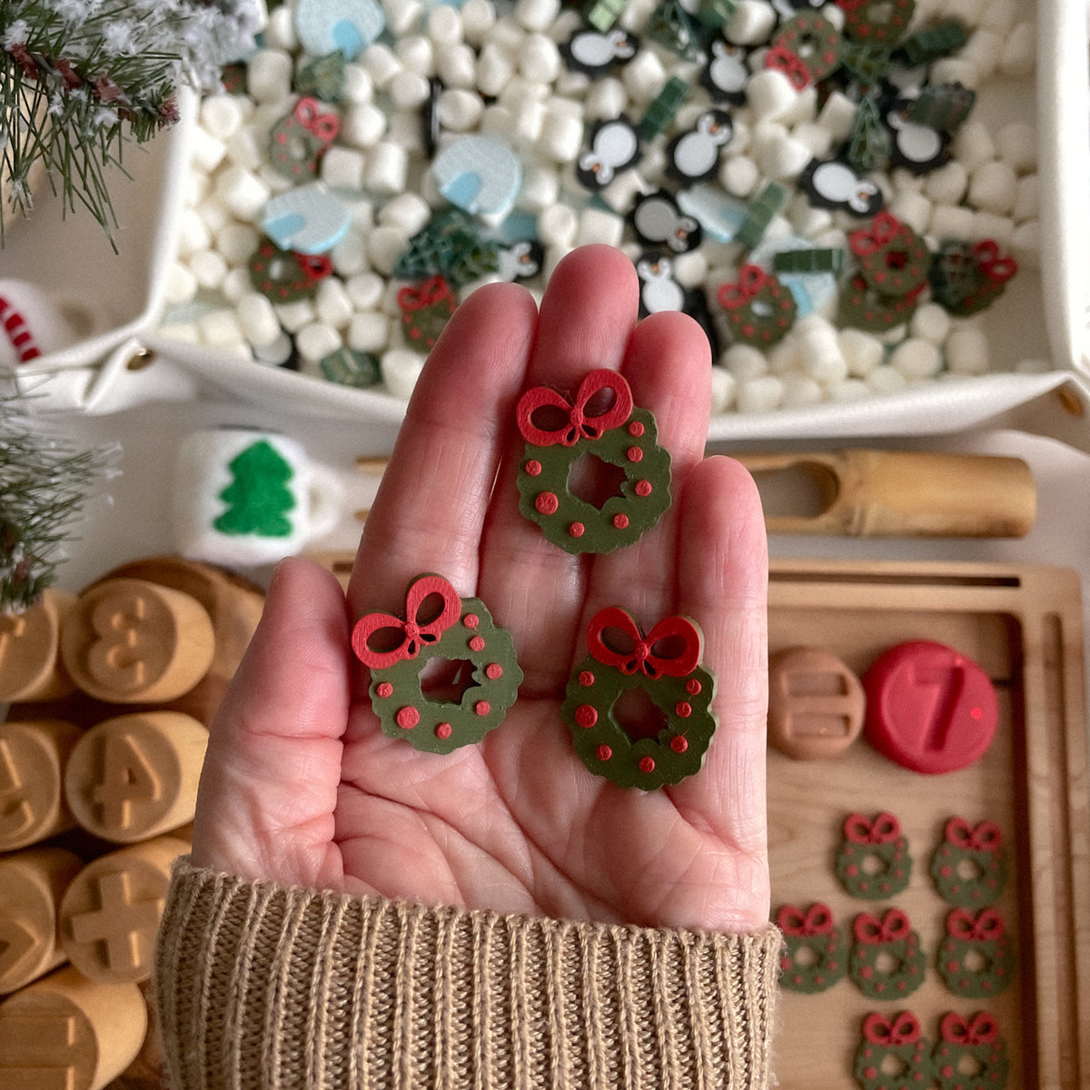 Winter-themed Math Counters set of 10