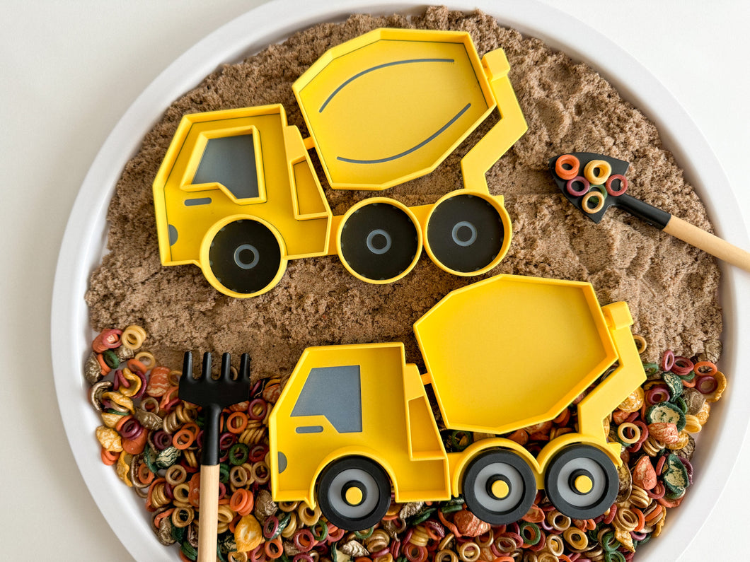 Concrete Mixer Bio Sensory Tray with movable drum and wheels