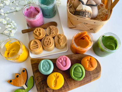 Easter-themed Double Sided Wooden Stamps set of 5