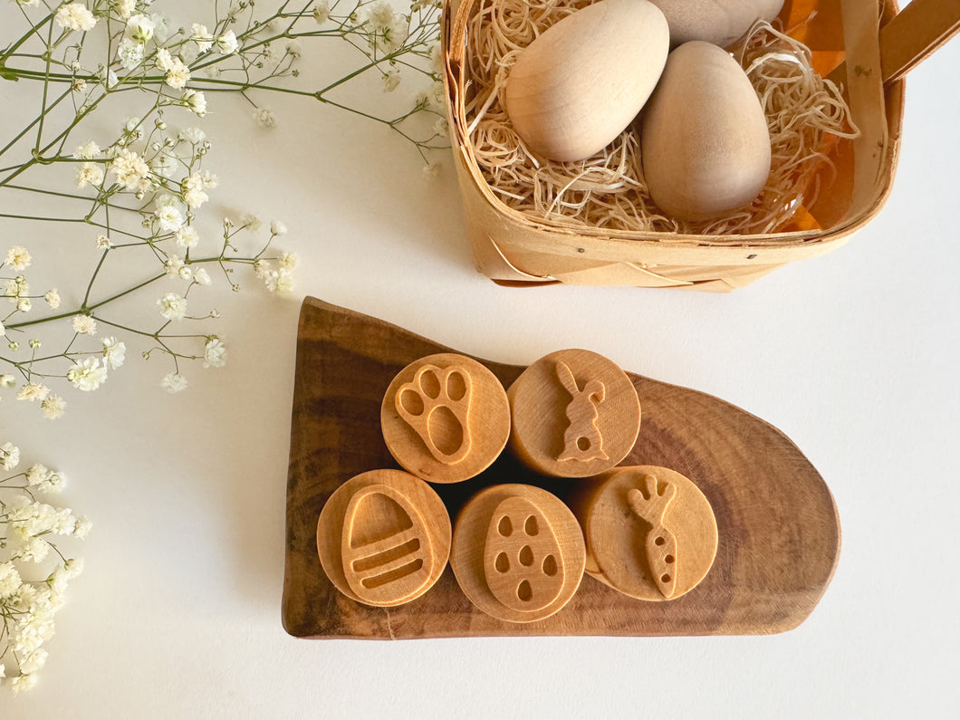 Easter-themed Double Sided Wooden Stamps set of 5