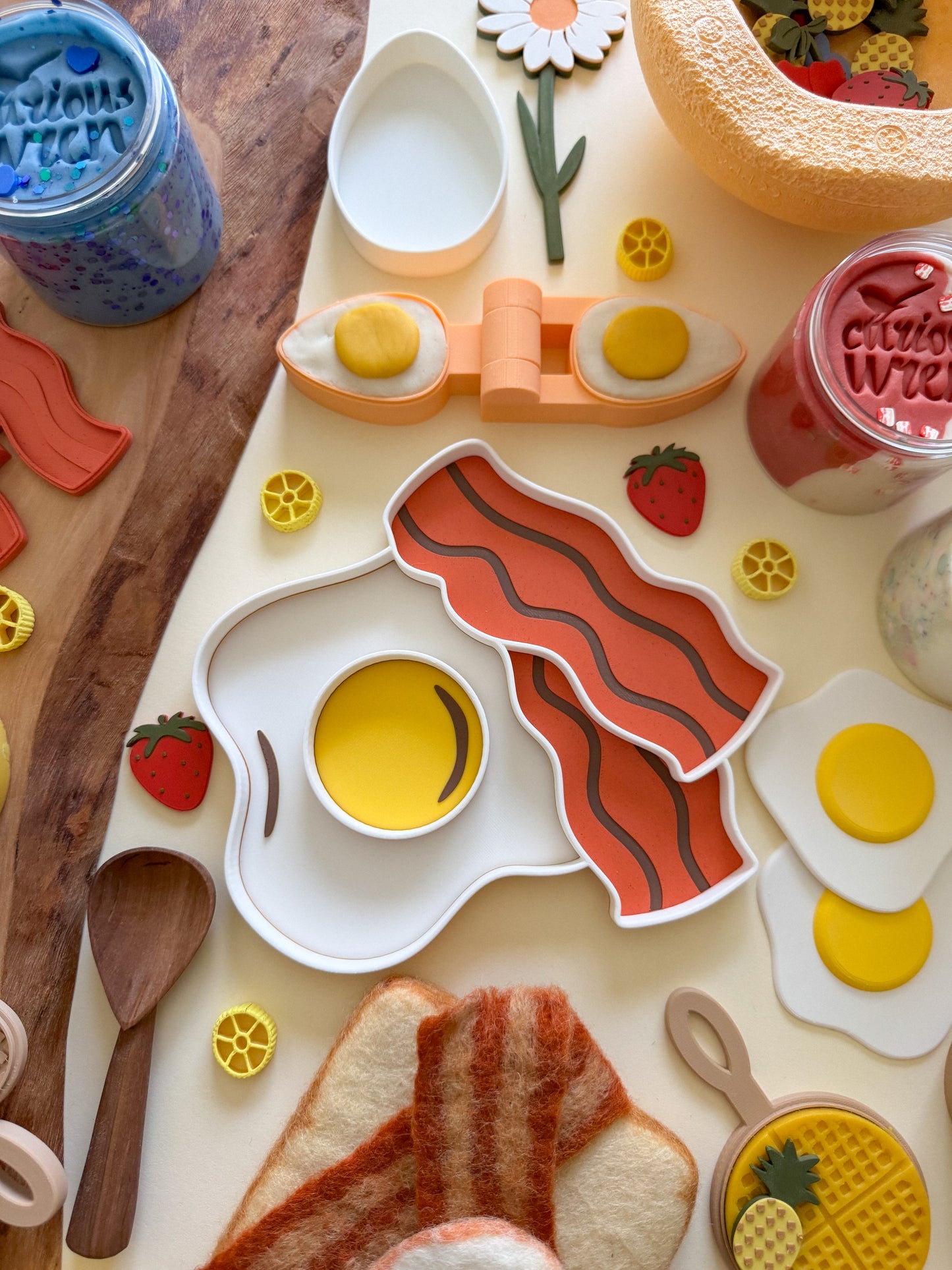 Delicious Breakfast Bacon and Egg Bio Sensory Play Tray