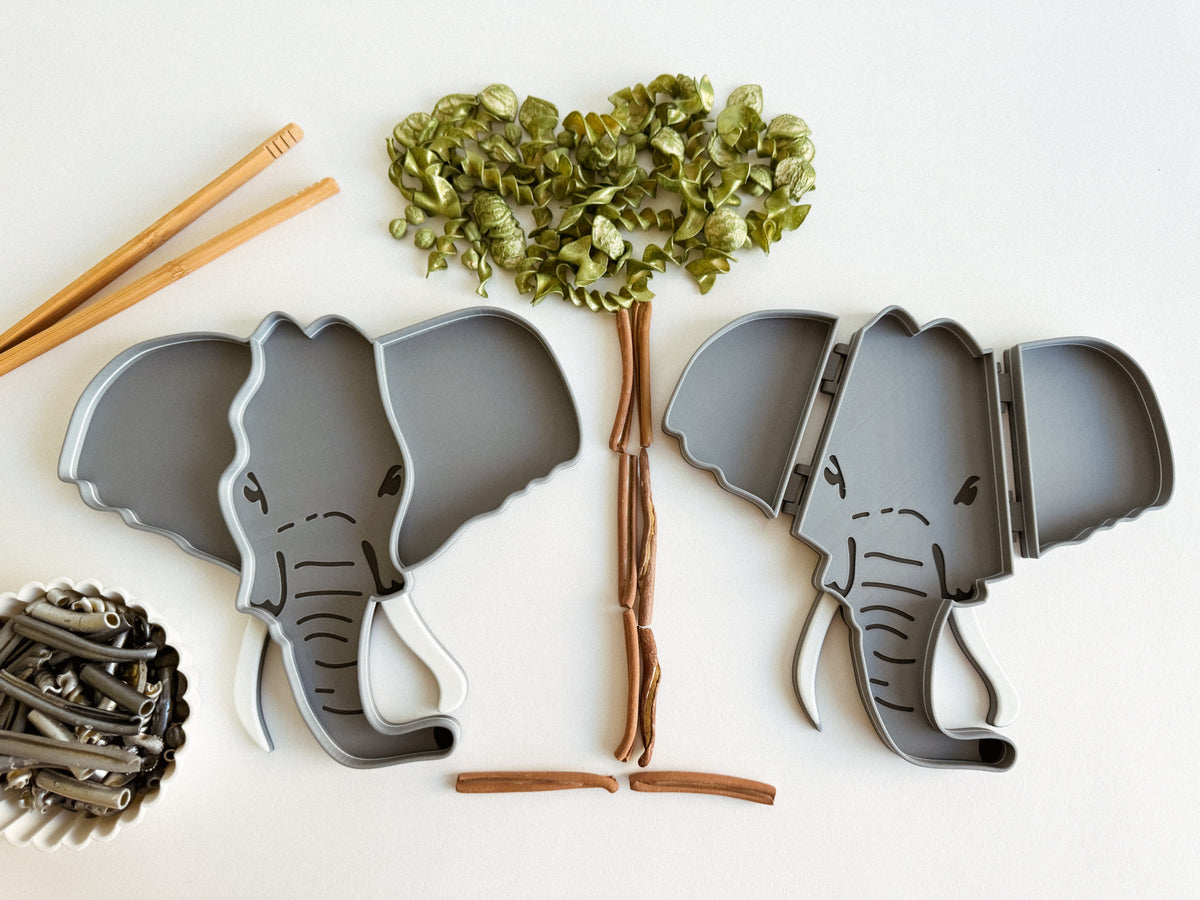 Sensory Elephant Pattern Elephant Bio Sensory Play Tray with movable ears – NatureBasedToys