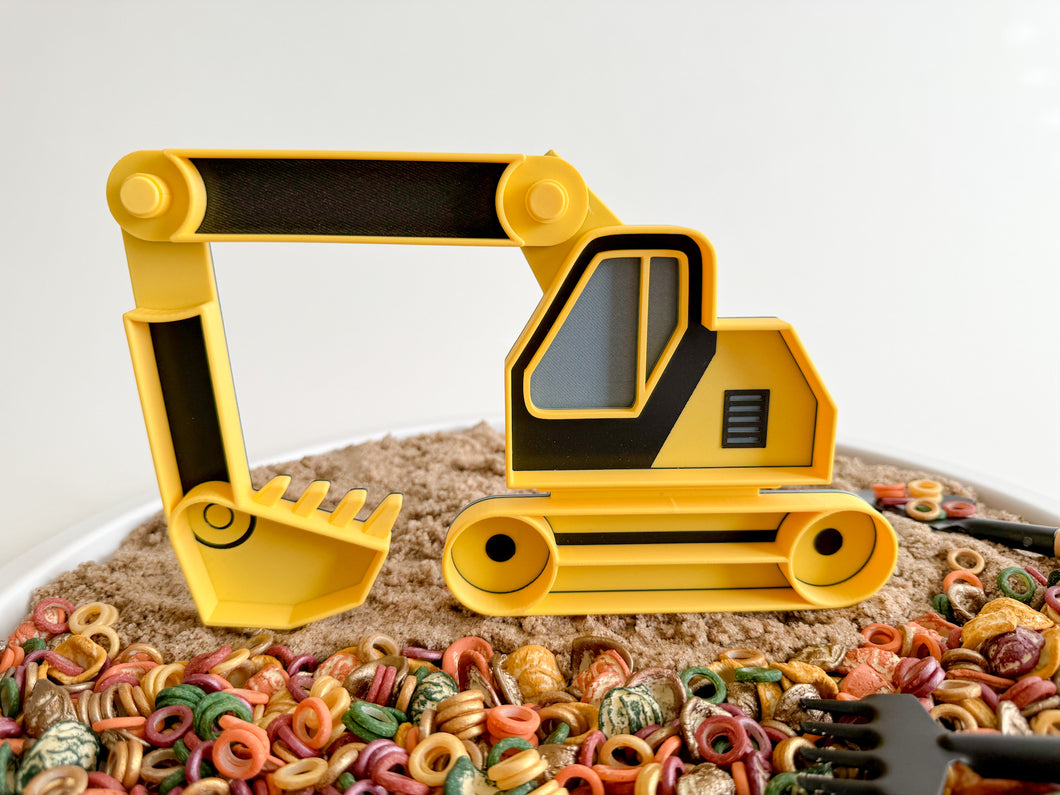 Excavator Bio Sensory Tray with movable boom and arm