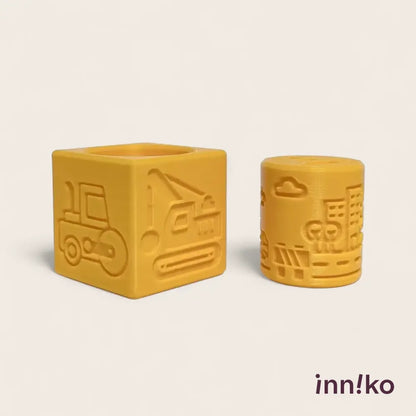 Construction-themed 2-in-1 Cube with Roller – A Twist on Classic Dough Play - by inniko