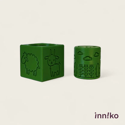 Farm-themed 2-in-1 Cube with Roller – A Twist on Classic Dough Play - by inniko